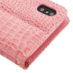 MyBat Crocodile - EmbossedMyJacket Wallet for Apple iPhone XS Max - Pink