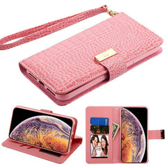 MyBat Crocodile - EmbossedMyJacket Wallet for Apple iPhone XS Max - Pink