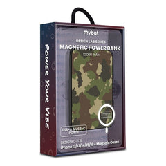 MyBat Design Lab 10000mAh Magnetic Wireless Power Bank - Black - Army Camouflage