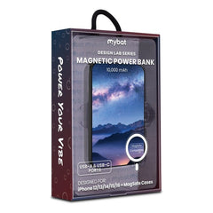 MyBat Design Lab 10000mAh Magnetic Wireless Power Bank - Black - Celestial Mountains