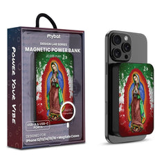 MyBat Design Lab 10000mAh Magnetic Wireless Power Bank - Black - Guadalupe Virgin Mary