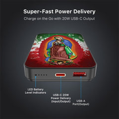 MyBat Design Lab 10000mAh Magnetic Wireless Power Bank - Black - Guadalupe Virgin Mary