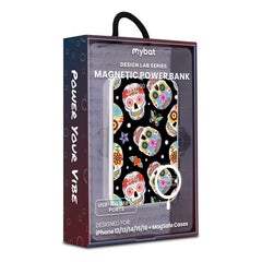 MyBat Design Lab 10000mAh Magnetic Wireless Power Bank - White - Day of the Dead