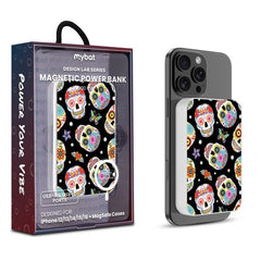 MyBat Design Lab 10000mAh Magnetic Wireless Power Bank - White - Day of the Dead