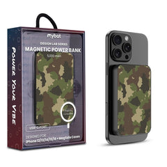 MyBat Design Lab 5000mAh Magnetic Wireless Power Bank - Black - Army Camouflage