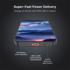 MyBat Design Lab 5000mAh Magnetic Wireless Power Bank - Black - Celestial Mountains