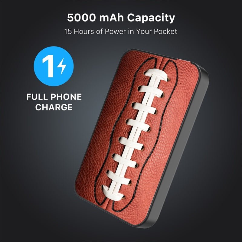 MyBat Design Lab 5000mAh Magnetic Wireless Power Bank - Black - Football