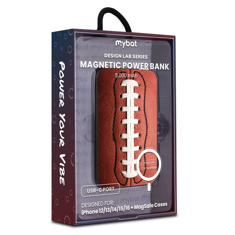 MyBat Design Lab 5000mAh Magnetic Wireless Power Bank - Black - Football