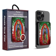 MyBat Design Lab 5000mAh Magnetic Wireless Power Bank - Black - Guadalupe Virgin Mary