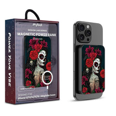 MyBat Design Lab 5000mAh Magnetic Wireless Power Bank - Black - Lady Of The Dead