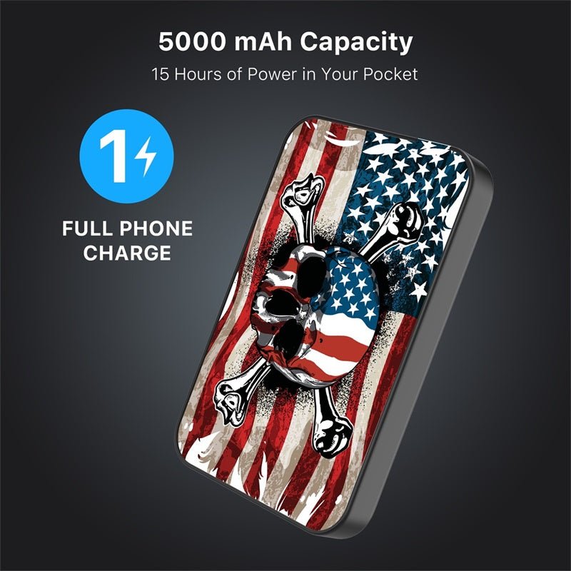 MyBat Design Lab 5000mAh Magnetic Wireless Power Bank - Black - Land of the Free