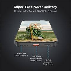 MyBat Design Lab 5000mAh Magnetic Wireless Power Bank - Black - Saint Judas