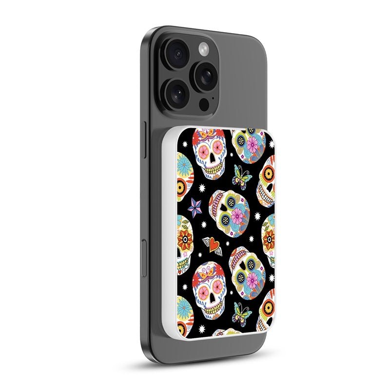 MyBat Design Lab 5000mAh Magnetic Wireless Power Bank - White - Day of the Dead