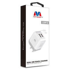 MyBat Dual USB Travel Charger Adapter(2.1A) - WhiteMyBat Pro