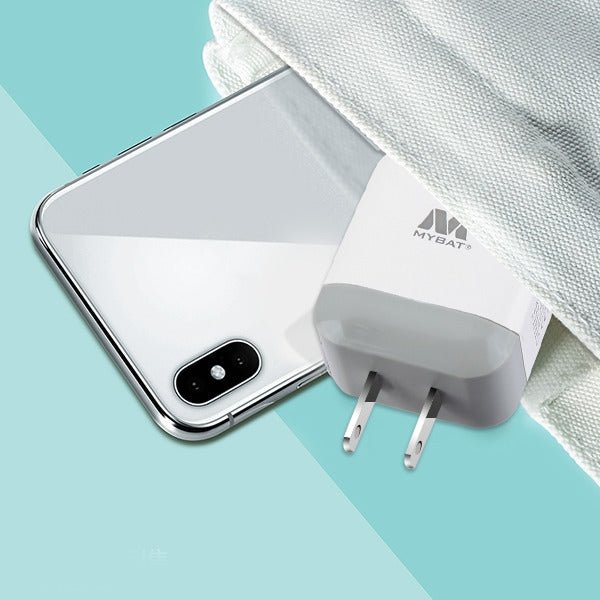 MyBat Dual USB Travel Charger Adapter(2.1A) - WhiteMyBat Pro