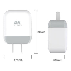 MyBat Dual USB Travel Charger Adapter(2.1A) - WhiteMyBat Pro