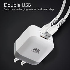 MyBat Dual USB Travel Charger Adapter(2.1A) - WhiteMyBat Pro