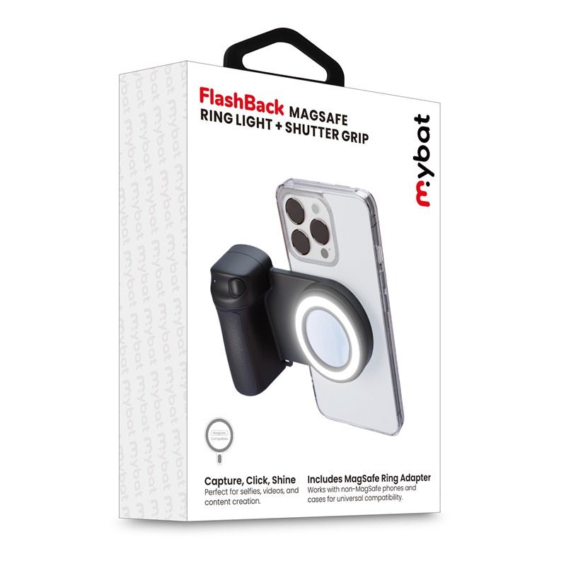 MyBat FlashBack MagSafe Ring Light + Shutter Grip - BlackMyBat Pro