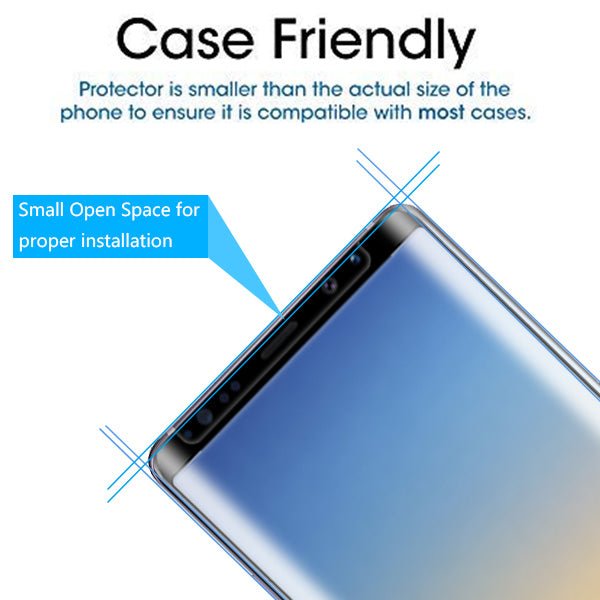 MyBat Full Adhesive with Curved Coverage Premium Tempered Glass Screen Protector for Samsung Galaxy Note 8 - BlackMyBat Pro