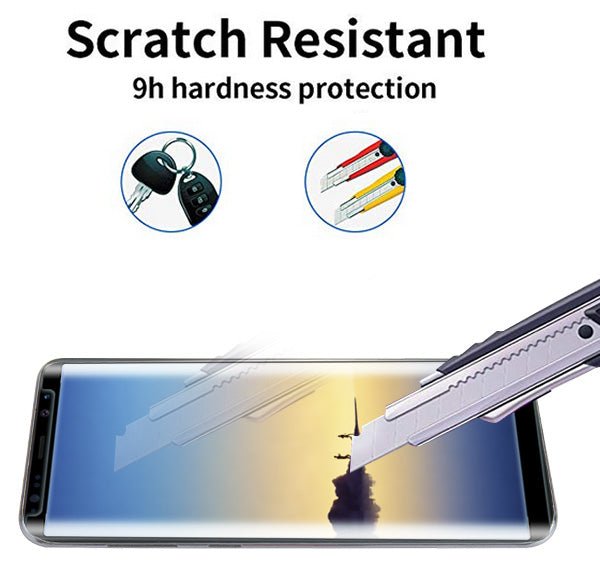 MyBat Full Adhesive with Curved Coverage Premium Tempered Glass Screen Protector for Samsung Galaxy Note 8 - BlackMyBat Pro