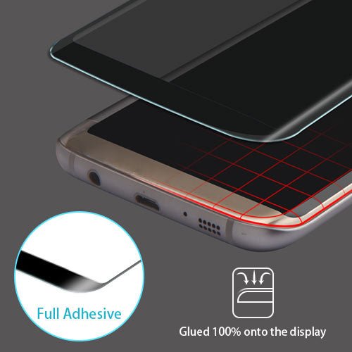 MyBat Full Adhesive with Curved Coverage Premium Tempered Glass Screen Protector for Samsung Galaxy S8 - BlackMyBat Pro
