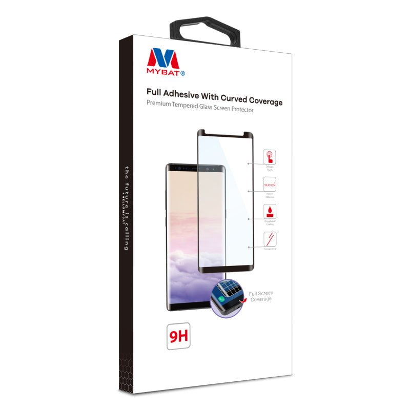 MyBat Full Adhesive with Curved Coverage Premium Tempered Glass Screen Protector for Samsung Galaxy S8 - BlackMyBat Pro
