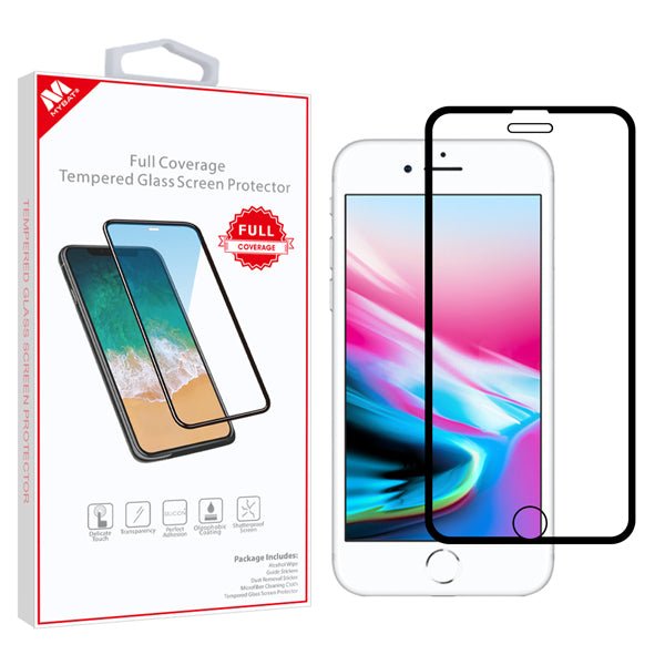 MyBat Full Coverage Tempered Glass Screen Protector for Apple iPhone 8/7/iPhone SE (2022) / SE (2020) - BlackMyBat Pro