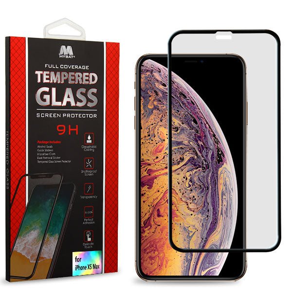 MyBat Full Coverage Tempered Glass Screen Protector for Apple iPhone XS Max / 11 Pro Max - BlackMyBat Pro