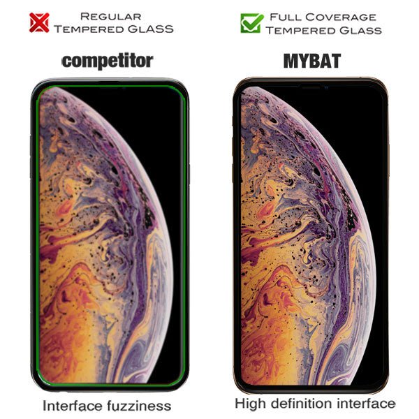MyBat Full Coverage Tempered Glass Screen Protector for Apple iPhone XS Max / 11 Pro Max - BlackMyBat Pro
