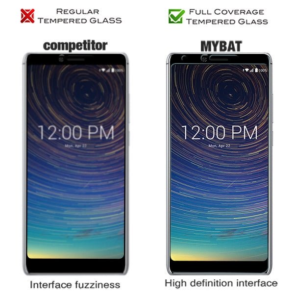 MyBat Full Coverage Tempered Glass Screen Protector for Coolpad 3705A (Legacy) - BlackMyBat Pro