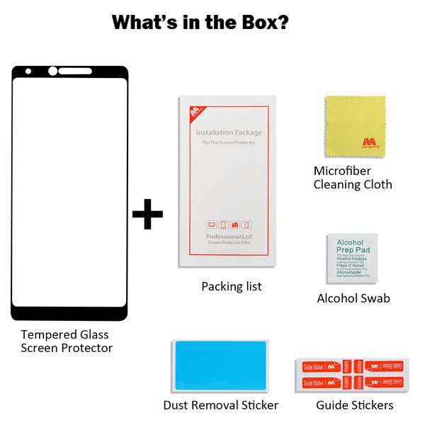 MyBat Full Coverage Tempered Glass Screen Protector for Coolpad 3705A (Legacy) - BlackMyBat Pro