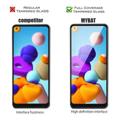 MyBat Full Coverage Tempered Glass Screen Protector for Samsung Galaxy A21 - BlackMyBat Pro