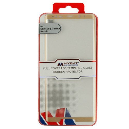 MyBat Full Coverage Tempered Glass Screen Protector for Samsung Galaxy Note 8 - GoldMyBat Pro
