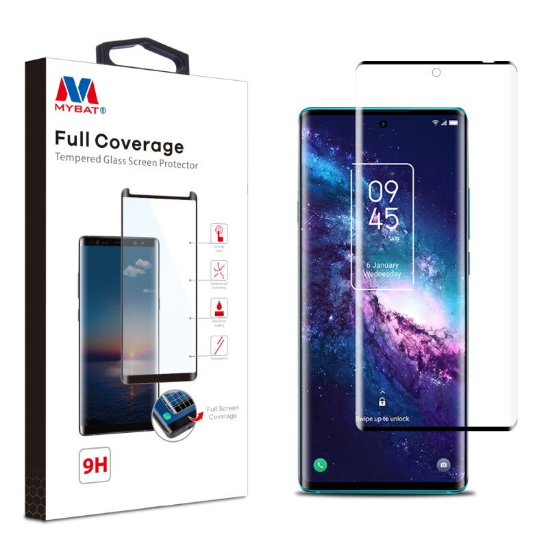 MyBat Full Coverage Tempered Glass Screen Protector forTCL 20 Pro 5G - BlackMyBat Pro