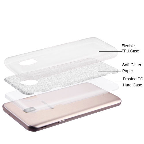 MyBat Full Glitter TUFF Series Case for Samsung J737P (Galaxy J7 (2018))/Galaxy J7 Star / Galaxy J7 V 2nd Gen - Silver