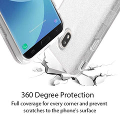 MyBat Full Glitter TUFF Series Case for Samsung J737P (Galaxy J7 (2018))/Galaxy J7 Star / Galaxy J7 V 2nd Gen - Silver