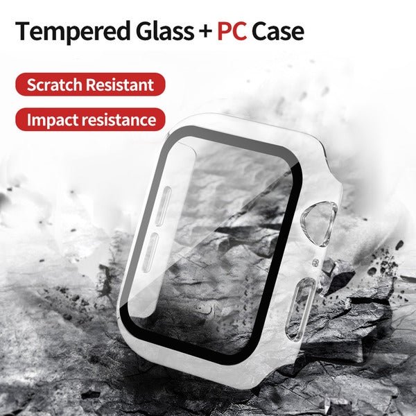 MyBat Fusion Protector Case (with Tempered Glass Screen Protector) for Apple Watch Series 4 40mm/Watch SE (2022) 40mm / Watch SE 40mm - Transparent ClearMyBat Pro