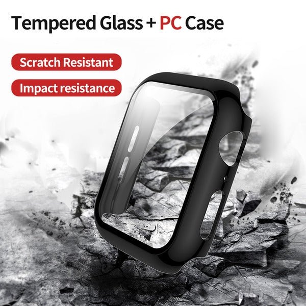 MyBat Fusion Protector Case (with Tempered Glass Screen Protector) for Apple Watch Series 4 44mm/Watch SE (2022) 44mm / Watch SE 44mm - Transparent ClearMyBat Pro