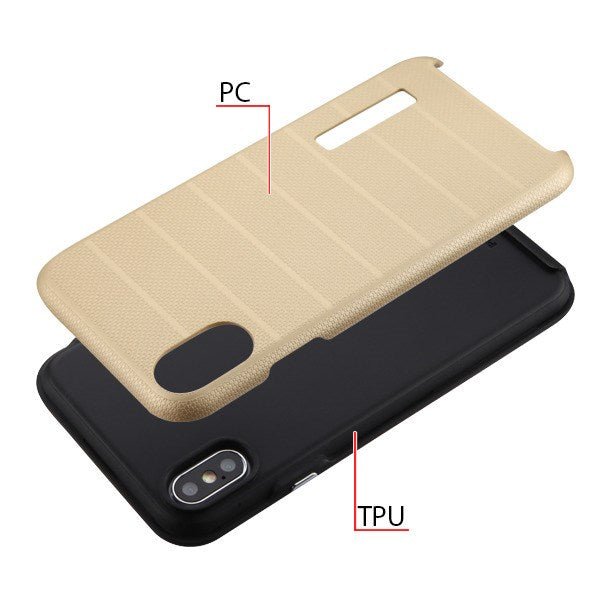 MyBat Fusion Protector Cover for Apple iPhone XS Max - Gold Dots TextuGold / Black