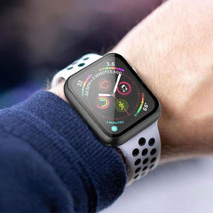 MyBat Fusion Protector Cover (with Tempered Glass Screen Protector) for Apple Watch Series 4 44mm/Watch SE (2022) 44mm / Watch SE 44mm - BlackMyBat Pro