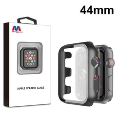MyBat Fusion Protector Cover (with Tempered Glass Screen Protector) for Apple Watch Series 4 44mm/Watch SE (2022) 44mm / Watch SE 44mm - BlackMyBat Pro