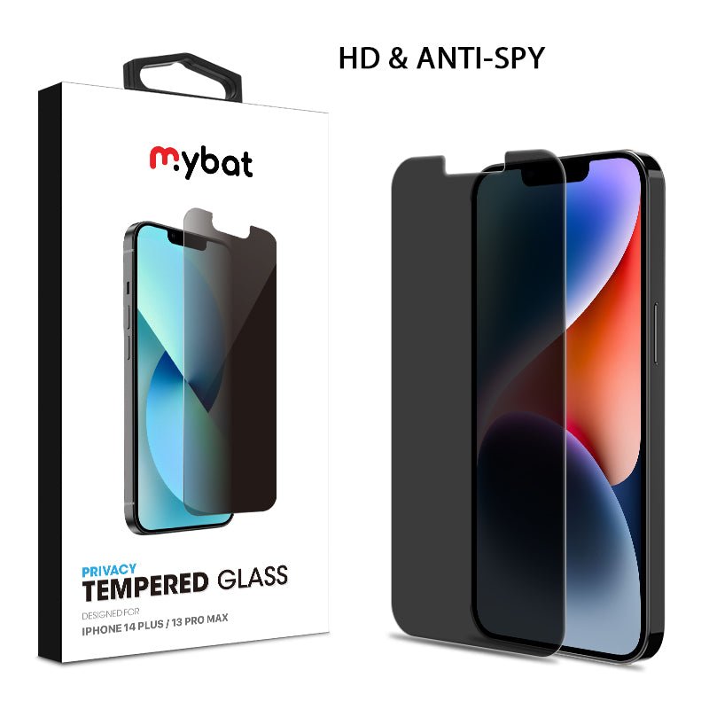 MyBat Privacy Tempered Glass Screen Protector (2.5D) for Apple iPhone 14 Plus (6.7) / 13 Pro Max (6.7)MyBat