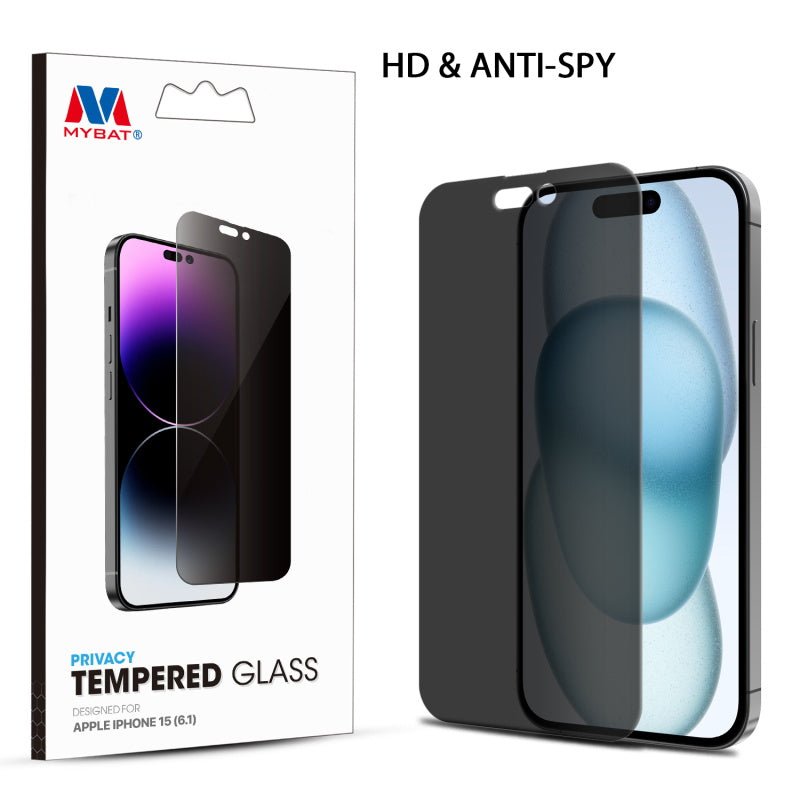 MyBat Privacy Tempered Glass Screen Protector (2.5D) for Apple iPhone 15 (6.1)iPhone 15
