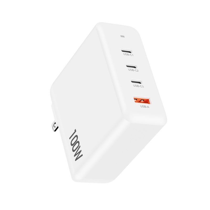 MyBat Pro 100W GaN 4 - Port Foldable Wall Charger (ETL Certified) - WhiteMybat Pro