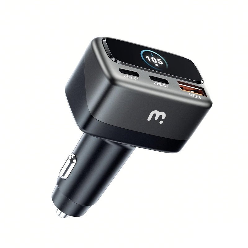 MyBat Pro 105W 3 - Port Fast Car Charger with Digital DisplayMyBat Pro