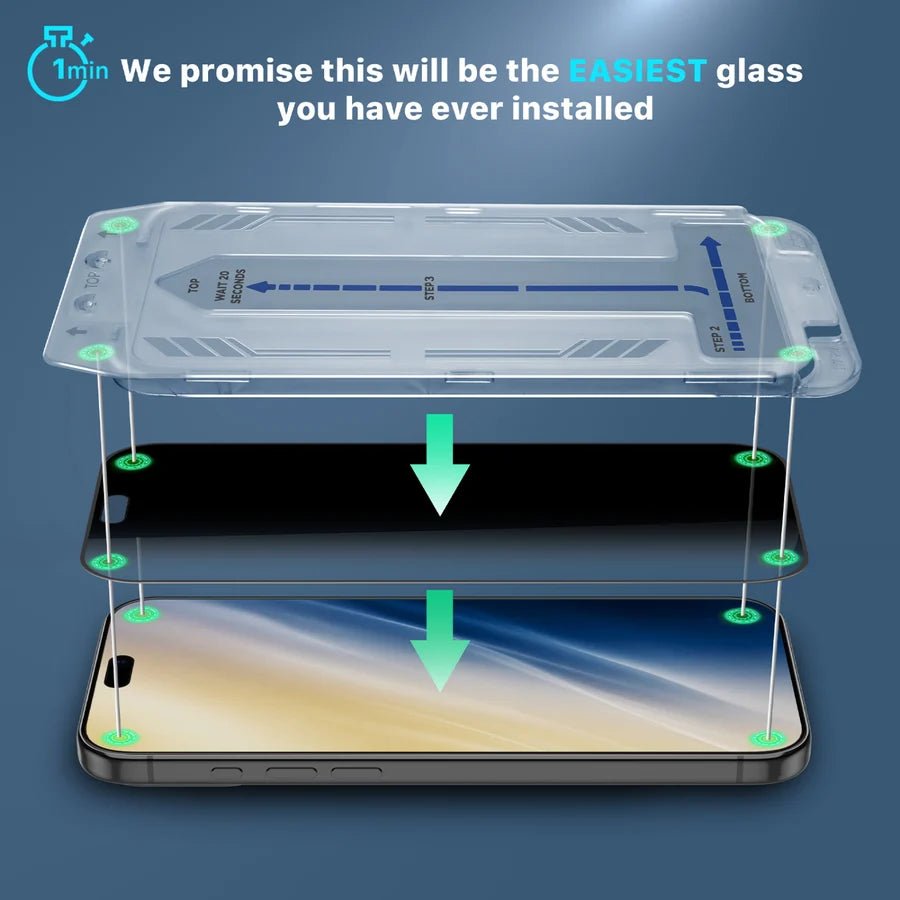 MyBat Pro 2-Way Privacy Tempered Glass Screen Protector with Installation Tray for Apple iPhone 18 Pro MaxMyBat Pro
