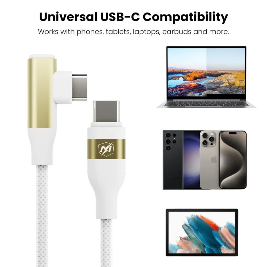 MyBat Pro 240W USB-C to USB-C 90 Degree Right Angle Charging Cable – 6FTMyBat Pro