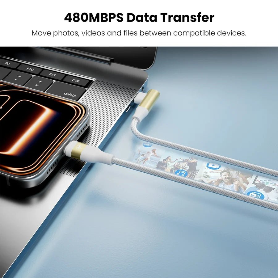 MyBat Pro 240W USB-C to USB-C 90 Degree Right Angle Charging Cable – 6FTMyBat Pro