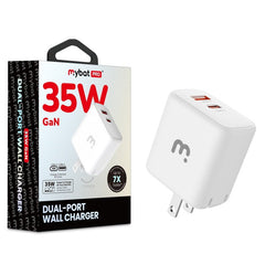 MyBat Pro 35W GaN Dual - Port Wall Charger – WhiteMybat Pro