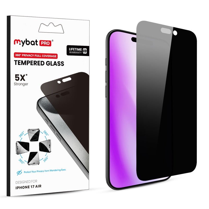 MyBat Pro 360° Privacy Full Coverage Tempered Glass for Apple iPhone 17 AiriPhone 17 Air